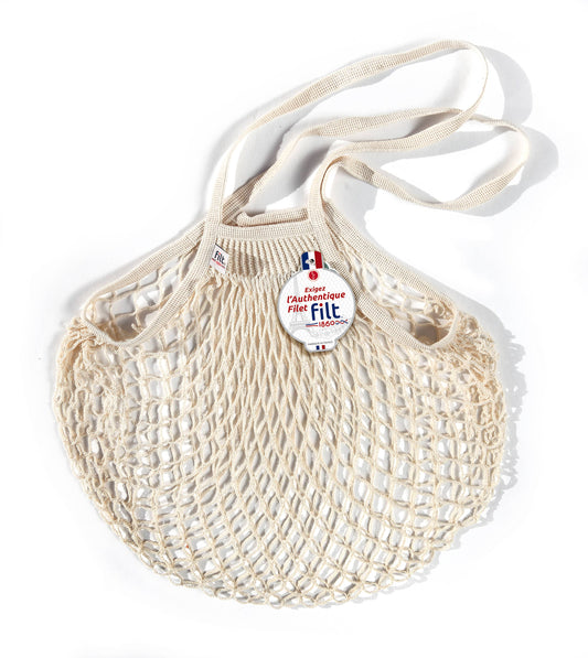 Ecru shopping net with large handles