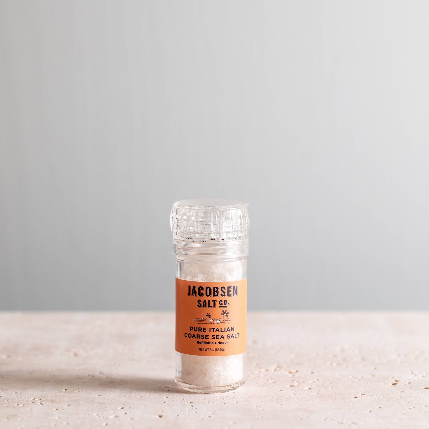 Pure Italian Coarse Sea Salt Grinder - Glass Grinder