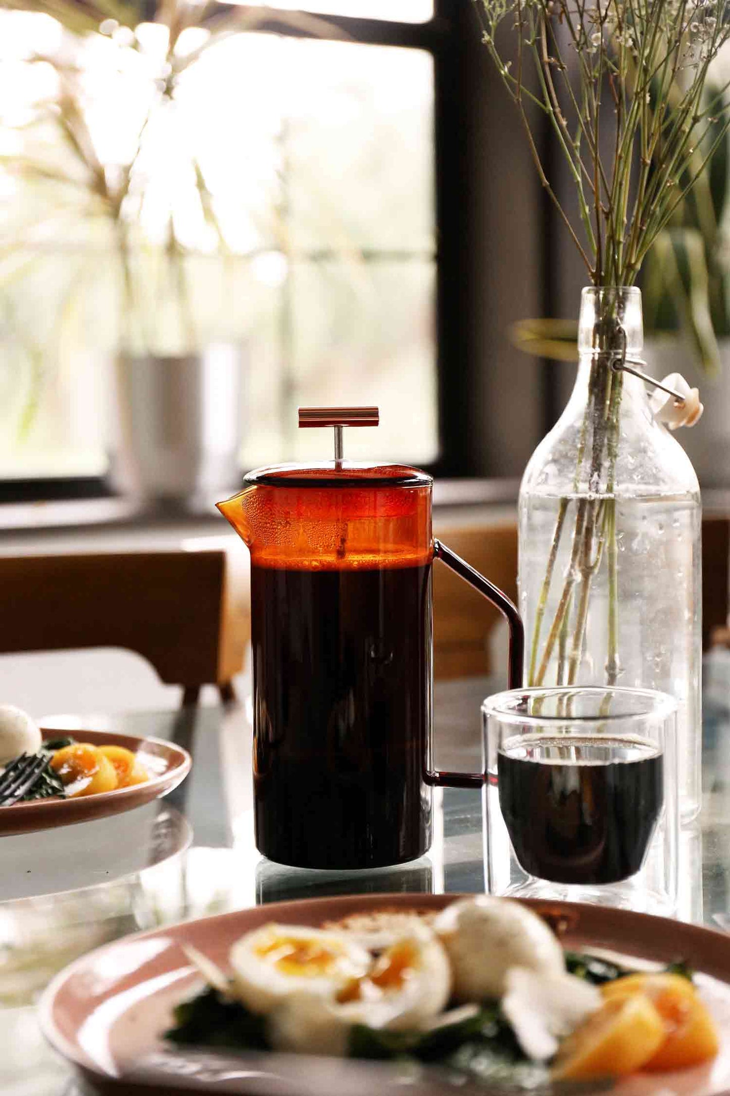 Amber Glass French Press