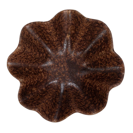 Stoneware Ruffled Dish