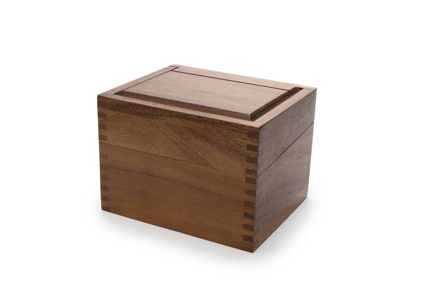 Ironwood Recipe Box, 2 Compartment, Acacia, 7"x 6"x 5.5"
