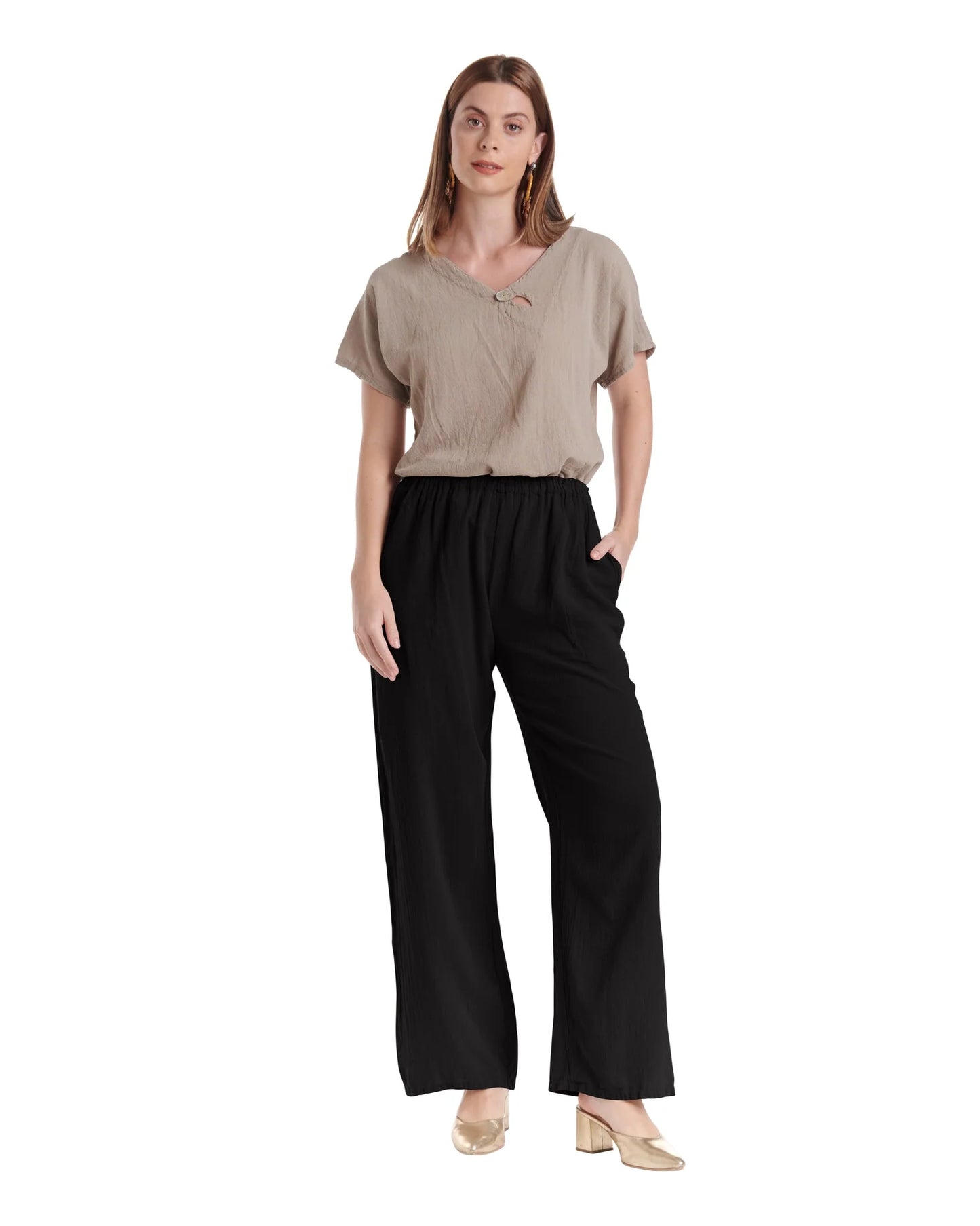 Basic Cotton Pant -Black