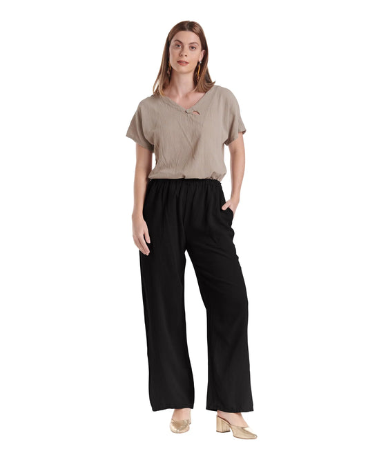 Basic Cotton Pant -Black