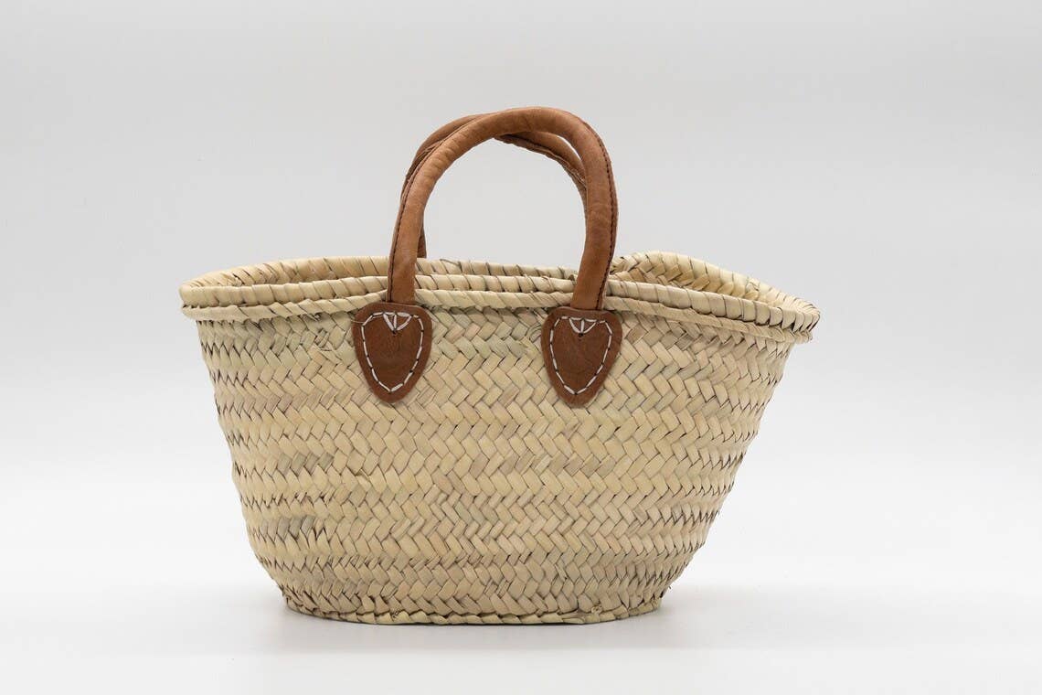 Mini Straw Bags Leather | Beach bag