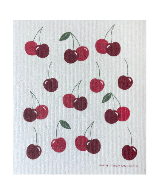 Cherries Swedish Dishcloth