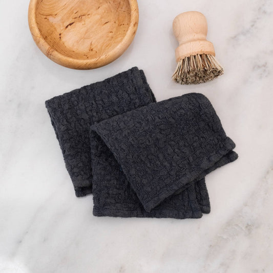 Dark Grey Linen Dishcloth