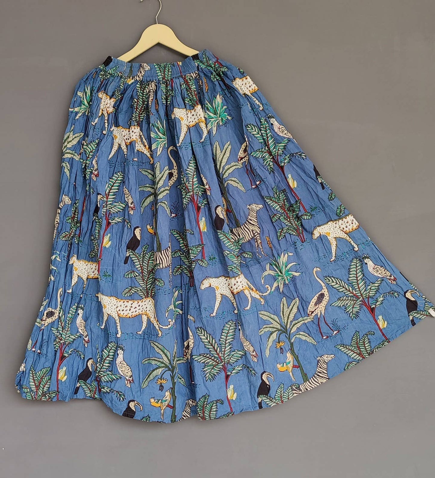 Tiger Print Cotton Beach  Skirt-OS