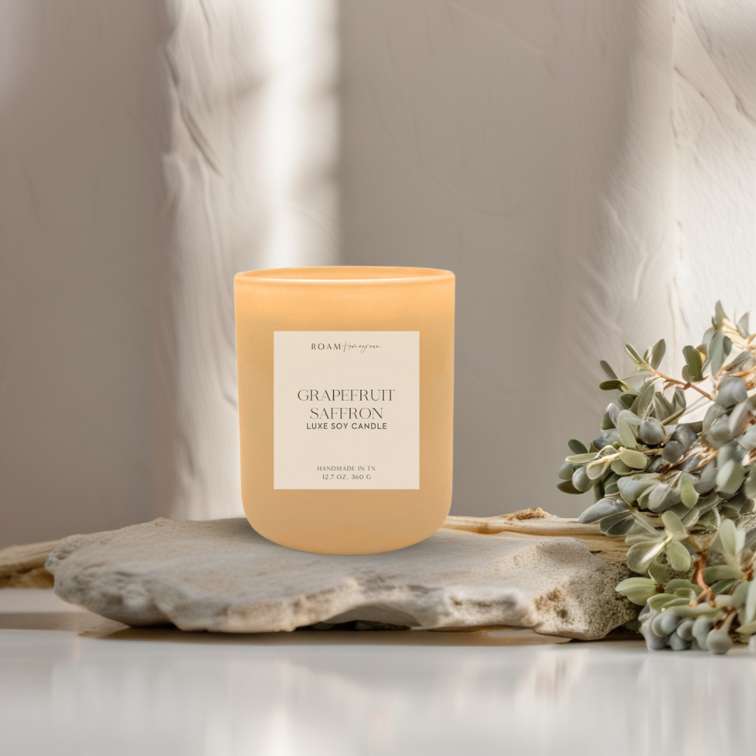 Brighter Days Soy Candle, Grapefruit Saffron