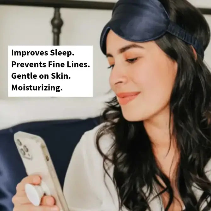 Blissful Sleep Mulberry Silk Eye Sleep Eye Mask - Navy