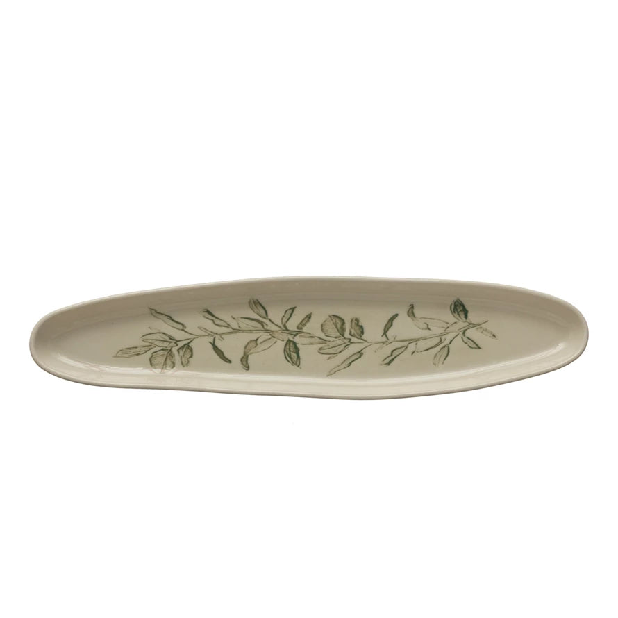 Stoneware Botanical Tray