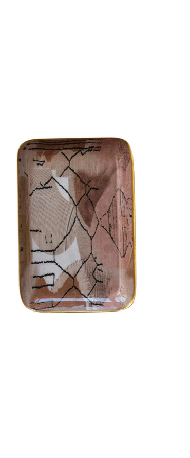 Enamel Landscape Iron Tray - Small