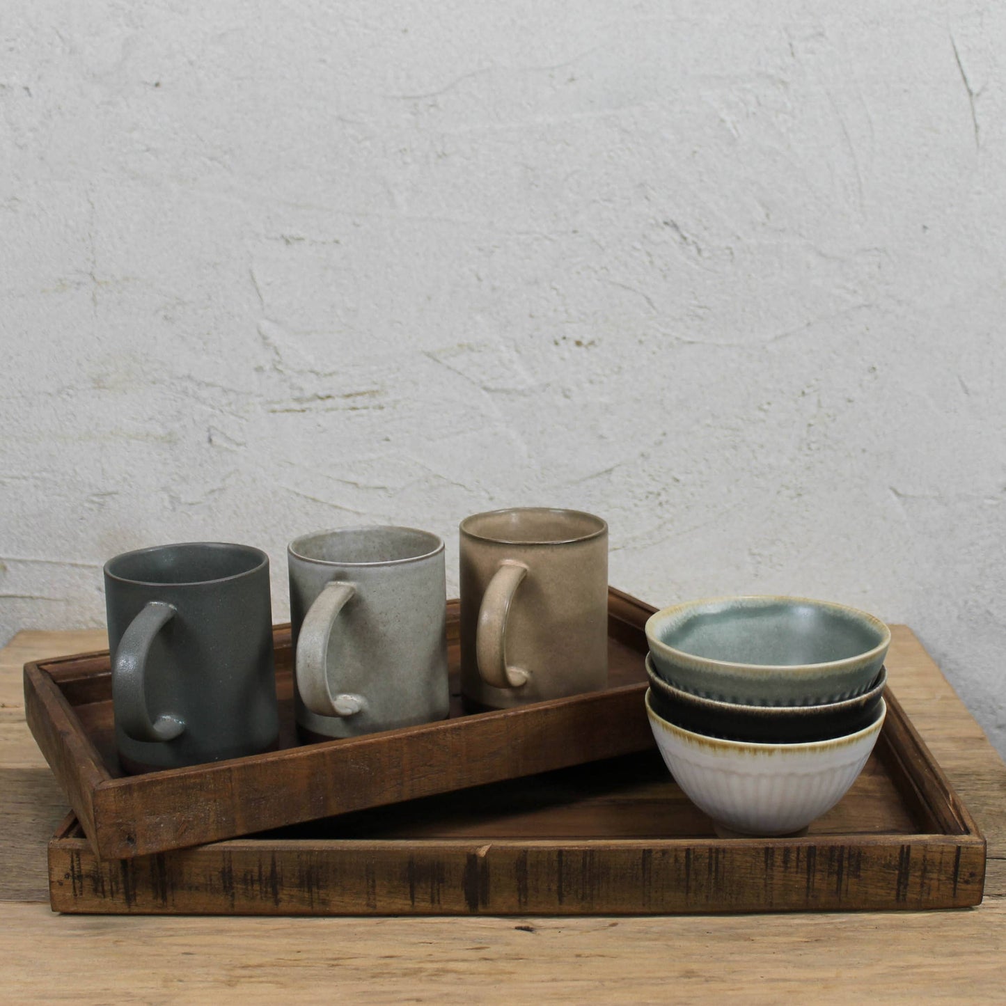 Ribbed Bowl Ceramic-Charcoal