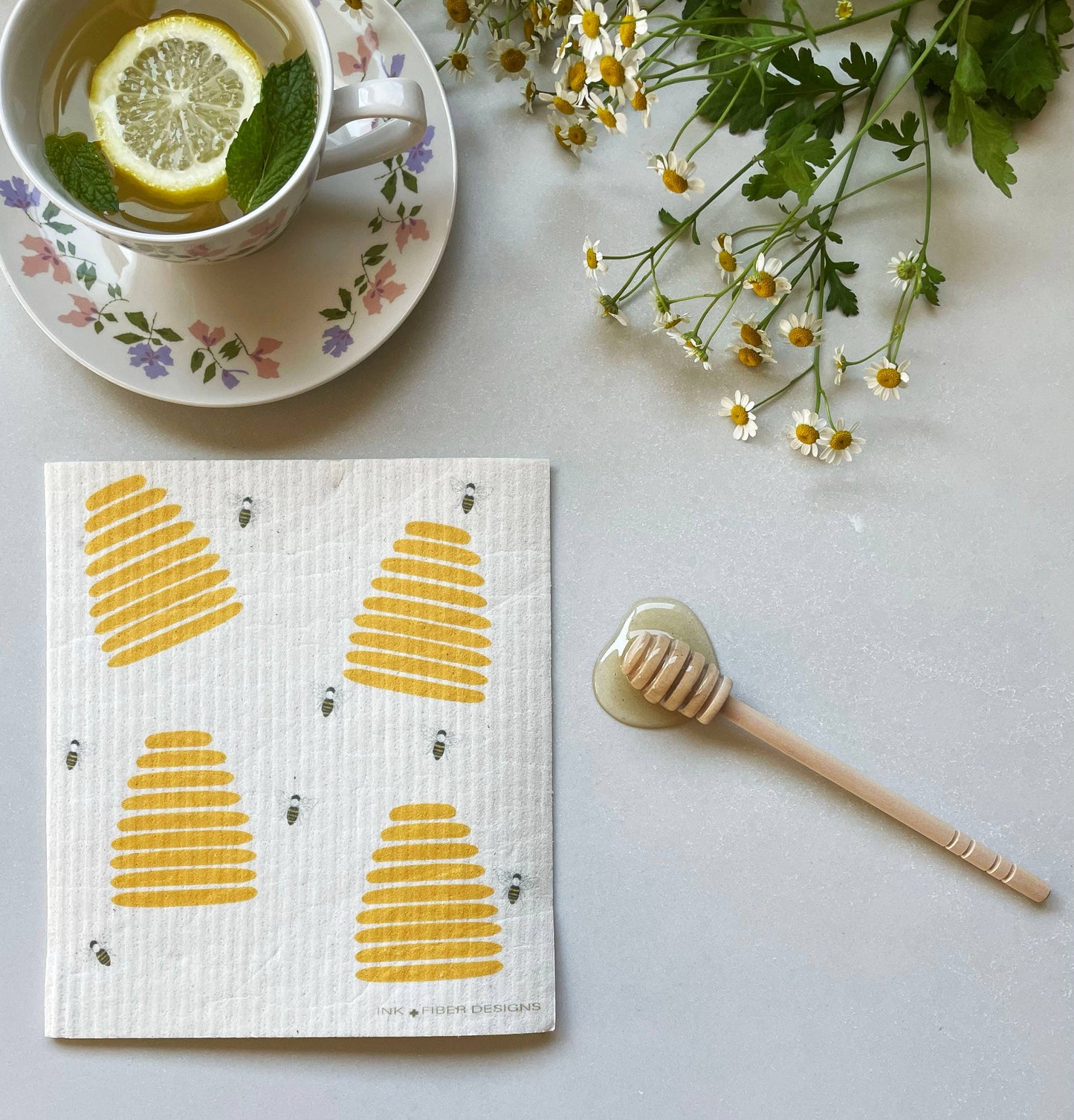 Bees Swedish Dishcloth