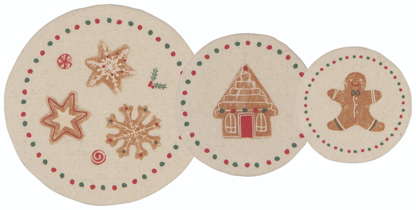 Christmas Cookies Mini Bowl Covers Set of 3