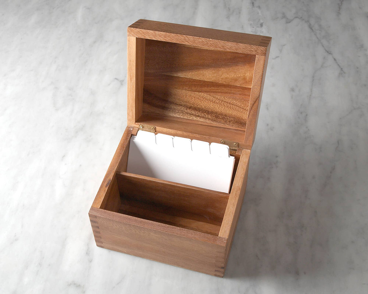 Ironwood Recipe Box, 2 Compartment, Acacia, 7"x 6"x 5.5"