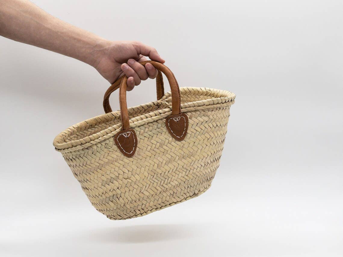 Mini Straw Bags Leather | Beach bag