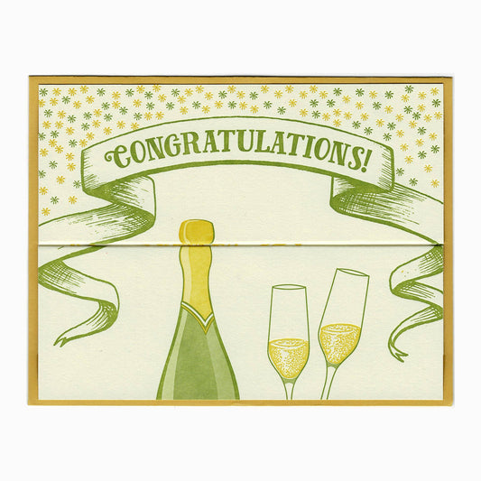 Champagne Congratulations Fold Out Card