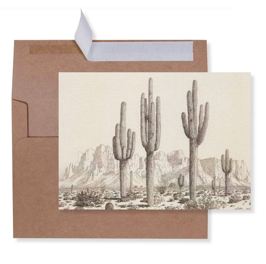 Desert Cactus Greeting Card | Vintage Landscape | 5X7