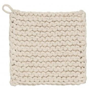Knitted Pot Holder - Natural, 8" Square - Ettiene Market