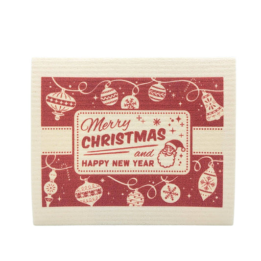 Merry Christmas Happy New Year Swedish Dishcloth