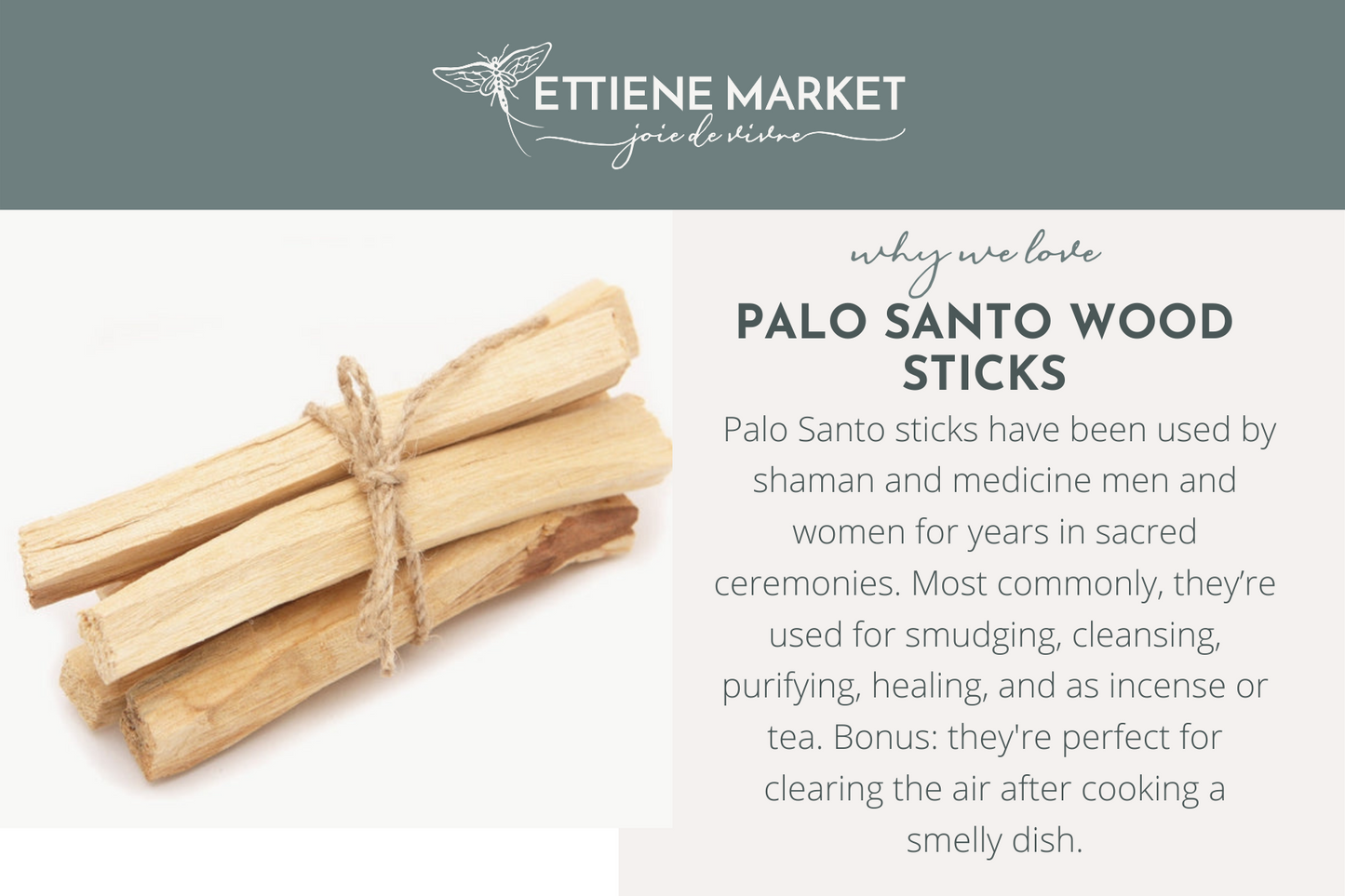 Palo Santo, Set of 3 Wood Sticks