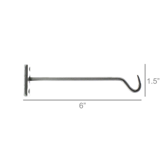 Bijou Hook - 6 in - Nickel.  Weight capacity up to 15 pounds