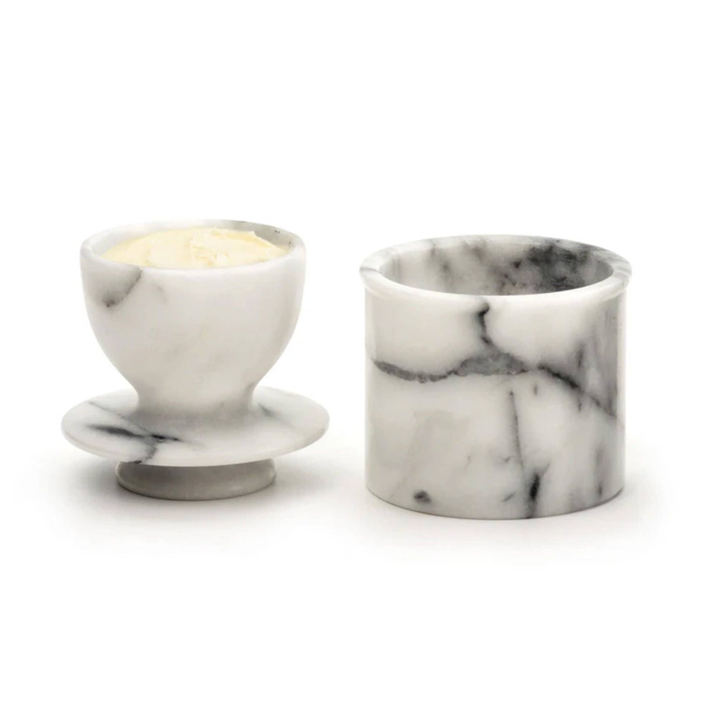 White Marble Butter Keeper