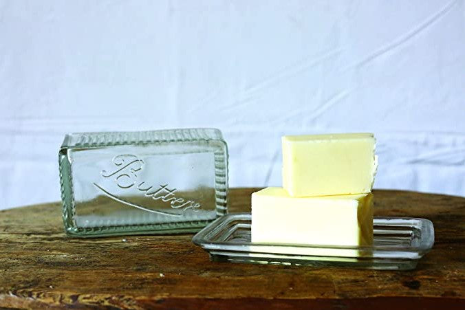 English Glass Butter Dish